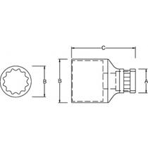 Soquete Estriado 1/2 X 30MM Sata ST13617SC