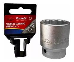 Soquete Estriado 30mm X 3/4 Corneta Em Aço Cromo Vanadium