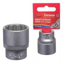 Soquete Estriado Curto 1/2 27mm Corneta Profissional Soquete Estriado Curto 1/2 27mm Corneta Profissional