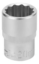 Soquete Estriado Curto Aço Cromo Vanadium Encaixe 1/2 Pol- Stels Tamanho: 20mm