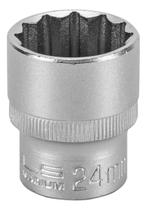 Soquete Estriado Curto Aço Cromo Vanadium Encaixe 1/2 Pol- Stels Tamanho: 24mm Soquete Estriado Curto Aço Cromo Vanadium Encaixe 1/2 Pol- Stels Tamanho: 24mm