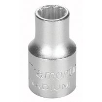 Soquete Estriado Em Aço Cromo Vanádio 8 Mm - Encaixe 3/8" Tramontina Pro Tramontina