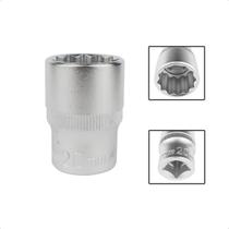 Soquete Estriado Encaixe 1/2 Pols CRV 20mm Aço Cromo Vanádio - Titanium