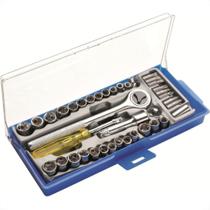 Soquete Excellent Bits Com Catraca Encaixe 1/4 3/8Com 40Pecas 8Zi