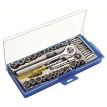 Soquete Excellent Bits Com Catraca Encaixe 1/4 3/8Com 40Pecas 8Zi