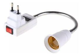 Soquete Flexível E27 Adaptador Lâmpada Tomada 20cm Haste Boc