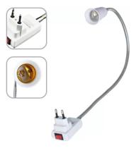 Soquete Flexível Para Lampada E27 Adaptador Extensão Com Tomada Bocal 40cm