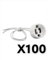 Soquete GU10 Para Dicroica Branco Com Rabicho Base Led 100 Peças Soquete GU10 Para Dicroica Branco Com Rabicho Base Led 100 Peças