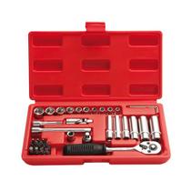 Soquete jogo com 36 peças 1/4" cromo vanadio 9DU - Eda Soquete jogo com 36 peças 1/4" cromo vanadio 9DU - Eda