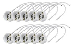 Soquete lampada led porcelana gu10 - kit 10 soquetes