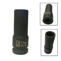 Soquete Longo De Impacto Sextavado 17mm x 1/2'Pol Em Aço