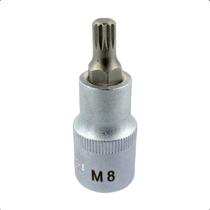 Soquete Multidentado Manual Curto M8 1/2 M8 55mm