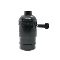 Soquete p/ lampada E27 modelo vintage com switch - Preto Perola Soquete p/ lampada E27 modelo vintage com switch - Preto Perola
