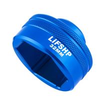 Soquete para filtro de óleo LIFSHP 32 mm em alumínio azul Soquete para filtro de óleo LIFSHP 32 mm em alumínio azul