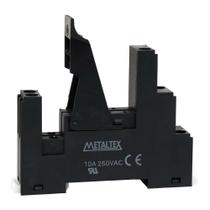 Soquete Para Relé JX1 e JXC2 Com Fixação Trilho Din Para Relé 2 Reversível PRT7-2A Metaltex