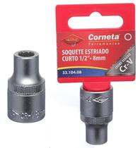 Soquete Pito 1/2 Polegada Estriado 08mm Curto Encaixe Corneta Pro