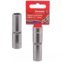 Soquete Pito Sextavado Longo 1/2 X 14 mm Profissional Corneta Soquete Pito Sextavado Longo 1/2 X 14 mm Profissional Corneta