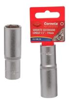Soquete Pito Sextavado Longo Profissional 1/2x19mm Corneta Cor Cromado Acetinado Soquete Pito Sextavado Longo Profissional 1/2x19mm Corneta Cor Cromado Acetinado
