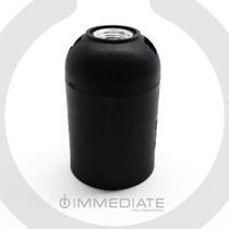 Soquete Plástico Liso E-27 Branco e Preto