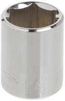 Soquete raso CRAFTSMAN, acionamento de 3/8 polegadas, 14 mm, 6 pontos, métrica Soquete raso CRAFTSMAN, acionamento de 3/8 polegadas, 14 mm, 6 pontos, métrica