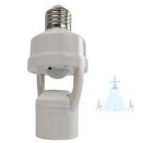 Soquete Sensor de Presença para Lampada E27 360 Graus Fotocelular Iluminaçao Automatica Jardim Quintal Corredor Casa Trabalho