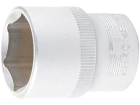 Soquete sextavado 1/2 30 mm aço cromo com clips plast - ste Soquete sextavado 1/2 30 mm aço cromo com clips plast - ste