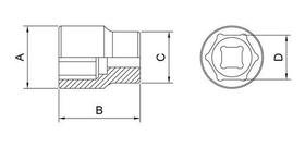 Soquete Sextavado 28mm Encaixe 1/2 Top Tramontina 44831128