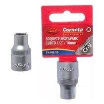 Soquete Sextavado Curto 1/2 10mm Corneta Aço Cromo Vanádio