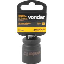 Soquete Sextavado Impacto Encaixe 1/2" 22mm Aço Cromo Vonder