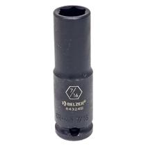 Soquete Sextavado Impacto Longo (62mm) Quadrado Fêmea 3/8 x 7/16 Polegadas Belzer 84324BX Soquete Sextavado Impacto Longo (62mm) Quadrado Fêmea 3/8 x 7/16 Polegadas Belzer 84324BX
