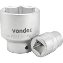 Soquete Sextavado Vonder 30 Mm 3/4" Aço Cromo Vanádio Cromado Fosco