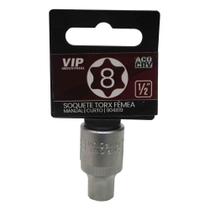 Soquete TORX E-8 Femea com engate de 1/2" x 38mm Soquete TORX E-8 Femea com engate de 1/2" x 38mm