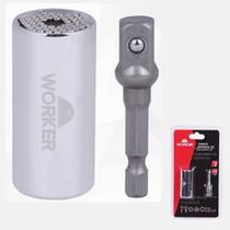 Soquete Universal 3/8'' 7 A 19mm C/ Adaptador Worker 252548