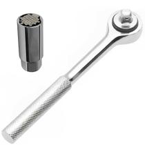 Soquete Universal de 6 à 21MM + Catraca 7 POL com Reversão Encaixe 3/8 POL