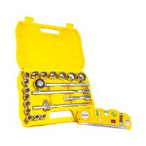 Soquetes Estriado 1/2" 22 Pç Nivel a Laser c/ Trena e Régua