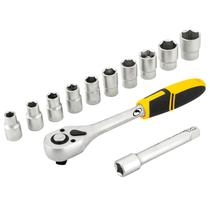 Soquetes Sextavado 1/2" 10mm A 24mm Com Catraca 12pçs Vonder