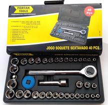 Soquetes Sextavados 40 Peças 4mm a 13mm Maleta PVC Soquetes Sextavados 40 Peças 4mm a 13mm Maleta PVC