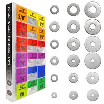 Sortimento de lavadoras EEEEE Fender Washers SAE 304 em aço inoxidável