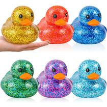 Sortimento de pato de borracha Deekin Glitter de 9 cm para banho infantil e bebê