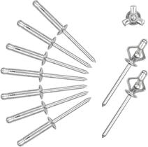 Sortimento de rebites ALLCLEAN com três dobras 3/16 x 1 - 120 unidades de prata Sortimento de rebites ALLCLEAN com três dobras 3/16 x 1 - 120 unidades de prata