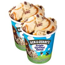 Sorvete Ben & Jerry's Triple Caramel Chunk 458ml Kit com duas unidades - Ben & Jerrys