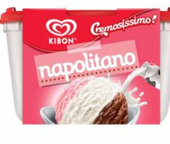 Sorvete Kibon cremosissimo Napolitano 1,2l Sorvete Kibon cremosissimo Napolitano 1,2l