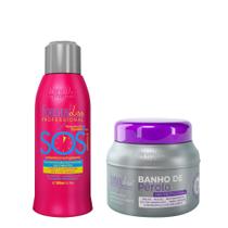 SOS Antiemborrachamento Reconstrutor 300ml + Máscara Banho de Pérola 250g SOS Antiemborrachamento Reconstrutor 300ml + Máscara Banho de Pérola 250g