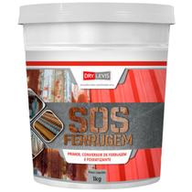 SOS Ferrugem DryLevis 1Kg Convertedor de Ferrugem Primer Anticorrosivo Base DÁgua Vermelho
