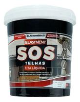 Sos Telhas Elastment Fita Líquida 1kg Furos Trincas Fissuras Dry Levis Cinza