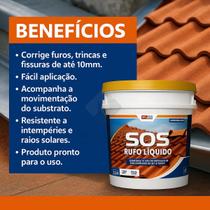 Sos Telhas Elastment Rufo Líquido Furo Trinca 3,6kg Cinza