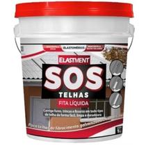 SOS Telhas Fita Líquida Elastment na cor Cinza Pote com 900g