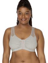 Sosten Deportivo Fruit of the Loom para Mujer con Cierre Frontal y Tirantes de Malla, Gris Jaspeado, Talla 38
