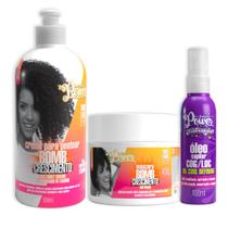 Soul Power Bomb Crescimento Masc 400ml + Cpp 500ml + Text Óleo 100ml