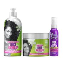 Soul Power Force Hair Antiqueda Masc 400ml + Cpp 500ml + Text Óleo 100ml